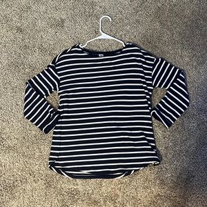 Old Navy blue and white striped long sleeve shirt